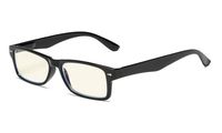 Eyekepper Computer Readers UV Protection, Anti Glare, Anti Blue Rays Reading Glasses (Black/Light Yellow Tinted Lenses) +2.00