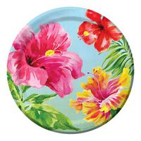 Creative Converting 412554M 18 Count Paper Dessert Plates, Heavenly Hibiscus, 7",