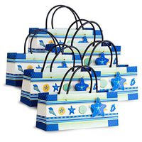 Wine Gift Bags – Beach and Seashell Design in a Cute Purse Style Set of 6 by Simply Charmed