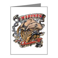Note Cards (10 Pack) Marines Semper Fi Devil Dog Smoking