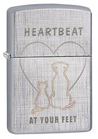 Zippo Heartbeat at Your' Linen Weave Pocket Lighter