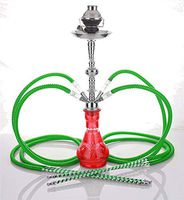 4 hose 23" Zalameh Red Hookah Shisha Nargila water glass vase pipes smoke sale