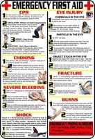 First Aid and Choking Poster, 11' x 17", Laminated, Includes CPR, Shock, Eye Injury, Fracture, Burns, Severe Bleeding & Choking