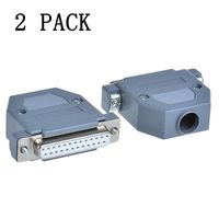 Anmbest 2PCS Female DB25 Solder Connector, RS232 485 422 D-SUB Serial to 25-pin Port Terminal Adapter Breakout Board, Hoods Complete Set of Crimp Connector Assortment Kit