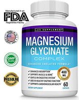 Magnesium Glycinate Complex 400 mg High Absorption 100% DV Chelated - Formulated for Calm, Sleep, Muscle Relaxation & Recovery, Maximum Bioavailability, Vegan For Men Women, 60 Capsules Lux Supplement