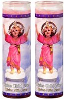 Set of 2 Divine Child Jesus Prayer Candles 2 Veladoras De El Divino Nino Jesus
