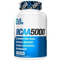 Evlution Nutrition BCAA5000, Branched Chain Amino Acids, Muscle Building Capsules with 5 Grams of BCAAs (30 Servings)