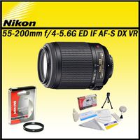 Nikon 55-200mm f/4-5.6G ED IF AF-S DX VR [Vibration Reduction] Nikkor Zoom Lens for Nikon Digital SLR Cameras - International Version (No Warranty)