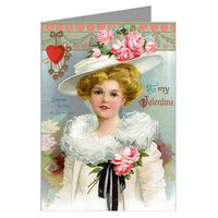 Beautiful Romantic Woman Vintage Valentines Day Note Card