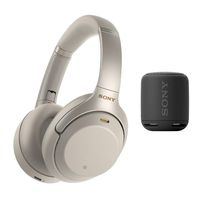Sony WH-1000XM3 Wireless Noise-Canceling Over-Ear Headphones (Silver) Bundle with Sony Extra Bass Portable Wireless Bluetooth Speaker (Black)