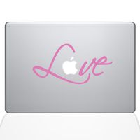 The Decal Guru 1780-MAC-11A-BG Love's Signature Decal Vinyl Sticker, 11" MacBook Air, Pink