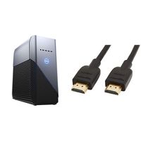 Dell Inspiron Gaming PC Desktop AMD Ryzen 7 2700 Processor, 16GB DRAM, 1TB HDD, AMD Radeon RX 580 4GB GDDR5 Graphics Card & AmazonBasics High-Speed 4K HDMI Cable, 6 Feet, 1-Pack
