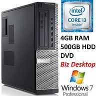 Dell Optiplex 7010 Small Form Factor SFF High Performance Premium Business Desktop PC, Intel Core i3 3.4GHz , 4GB RAM, 500GB HDD, DVD, Windows 7 Professional (Renewed)