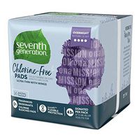 Seventh Generation Ultrathin Pads, Overnight with wings, Free & Clear, 14 count