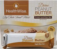 Healthwise - Divine Peanut Butter | Gluten Free Diet Snack Bars | Hunger Control and Appetite Suppressant High Protein, Low Fat, Chol Free, Low Net Carbs, High Fiber (7 Bars)
