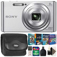 Sony CyberShot DSC W830 20.1MP 8X Zoom Slim Digital Camera Silver with Photo Editing and Kids Scrapbooking Collection Softwares and More Accessories
