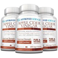 Approved Science® Apple Cider Vinegar with Mother and Piperine - Helps Detoxify, Boost Metabolism, Reduce Inflammation - 3 Vegan Friendly Bottles
