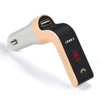 Bluetooth FM Transmitter, Sandistore Wireless in-Car FM Transmitter Radio Adapter Car Kit, G7 Hands-Free Bluetooth Car Kit FM Transmitter USB Charger Adapter MP3 Player for All Smartphones (Gold)