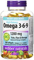 Webber Naturals High Potency Omega 3-6-9, 180-Count