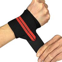 JMsDream Weightlifting Wrist Wraps Wrist Straps Support Braces Belt Protector for Powerlifting Bodybuilding Strength Training One Size fits All Men& Women (Red)