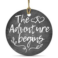 Pebble Penguin The Adventure Begins Tags, 2.4" (100-Count), with String - Chalkboard Gift Tag for Wedding Favors, Events, Birthdays and Baby Showers - Small Label Tags for Special Celebrations