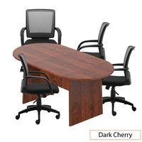 GOF 6FT, 8FT, 10FT Conference Table Chair (G10900B) Set, Cherry, Espresso, Mahogany, Walnut, Artisan Grey (6FT with 4 Chairs, Dark Cherry)