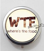 BlackKey WTF Wheres the Food 3-Compartment Decorative Pocket Gift Box Case Organizer for Pill, Color 1 -169