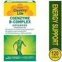 Country Life - Coenzyme B-Complex with Methylfolate, 120 Count, Energy Production & Sugar Metabolism, Gluten-Free Vegan Capsules