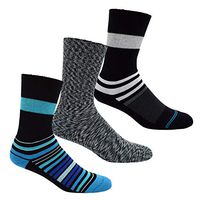 Diabetic Socks for Women & Men Non-Binding Loose Crew Fit with Seamless Toe, Extra Wide Ankle & Cushion Sole Set/3 (Pairs) Neuropathy Socks - Unisex Womens 6-9 Mens 7-9