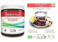 Cutting Edge Cultures Prebio Plus Prebiotic Fiber Powder Best Custom Blend of Organic Prebiotic Fibers Dietary Supplement 8 oz (1 Prebio Plus + 1 Kefir 20g)