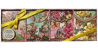 Punch Studio Gold Foil Desk Caddy with Four Assorted Mini Pocket Notepads ~ Pink Ephemera Florals 93600