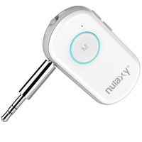 Nulaxy BR01 Bluetooth Receiver Wireless Car Kit Aux Sound Adapter for Home Stereo Headphones Speaker System Up to 60 Feet Range (Bluetooth 4.1, CSR, A2DP, Hands Free Call, CVC Noise Canceling), White