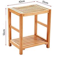 ZHAOYONGLI Bathing Aid for Bathroom Stool Solid Wood Bamboo Bathroom Storage Stool Non-Slip Bath Stool Waterproof Durable (Color : Bamboo Color, Size : 423151cm)