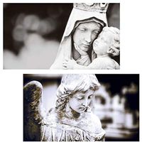 Decorative Matches, (Set of 3 Match Boxes) Long Wooden Matches,Strike Strip on Side of Box- Colored Match Tips- Candle and Fireplace Wooden Matches 4.375" x 2.35" x .75" (Madonna & Angel)