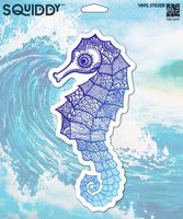 Squiddy Artsy Seahorse - Vinyl Sticker Decal for Phone, Laptop, Water Bottle (3" Tall)