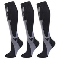 Compression Socks 20-30 mmHg for Men Women Medical Nurses Athletic Travel (3Black, S/M)