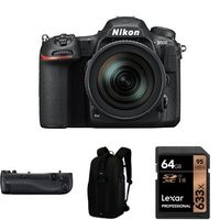 Nikon D500 DX-Format Digital SLR with 16-80mm ED VR Lens w/ Nikon MB-D17 Multi Battery Power Pack and Accessories