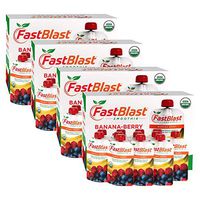 FastBlast Banana-Berry Smoothie. Supports Intermittent Fasting. Controls Appetite and Maintains Energy. USDA Certified Organic, Vegan, Non-GMO, Soy Free & No Added Sugar (48 Units: 4 Packs of 12)