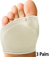 Metatarsal Pads for Women or Men’s Feet - Comfortable Ball of Foot Pads for Mortons Neuroma or Metatarsalgia Pain Relief. Breathable Fabric Forefoot Sleeves Cushion & Support Sesamoiditis (3 Pairs)