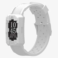 IMPAWFAN Silicone Watch Bands for Fitbit Charge 2, Adjustable Sport Replacement Wristbands with Air Holes, Waterproof Protective Case with Strap, Bracelet Band for Charge 2, Men and Women-White