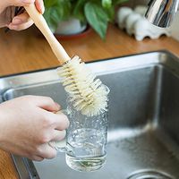 UUOUU 2-Pack Bottle Brush Cleaner Washing Brush with Wooden Handle for Home Kitchen Cups Glasses Baby Bottle