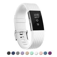 POY Replacement Bands Compatible for Fitbit Charge 2, Special Edition Adjustable Sport Wristbands, Large White