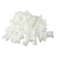 uxcell 4.5mm Cable Tie Mount Wire Buddle Saddle Type Plastic Holder White 100PCs