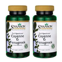 Swanson Full Spectrum Cayenne & Fenugreek 60 Veg Capsules (2 Pack)