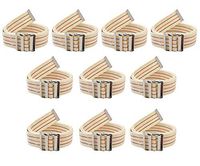 LiftAid Transfer Gait Belt w/Metal Buckle & Belt Loop Holder - Washable - 60"L x 2"W - 1 Year Warranty (Beige Pack of 10)