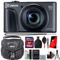 Canon PowerShot SX730 20.3MP Digital Camera (Black) + 64GB Memory Card + Extra Battery + Card Reader + Lens Pen + Dust Blower + 50 Lens Tissue + Camera Case + 3pc Cleaning Kit + Mini Tripod