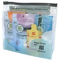Grab Green Travel Size Natural Cleaning Kit, 7 Piece with Reusable TSA Travel Bag