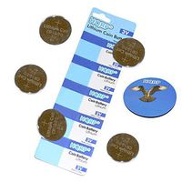 HQRP 5-Pack Coin Lithium Battery for Nike Triax 10 Regular WR0006 / Super WR0005 + HQRP Coaster