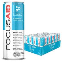 FOCUSAID Energy Blend | Nootropics Drink for Brain Fuel | Alpha-GPC, GABA, B-Complex, Yerba Mate, Green Tea | 100% Clean |100mg Natural Caffeine | 12-oz. cans (Value Pack of 24)