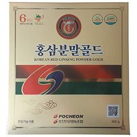 Pocheon 300g Korean Panax Red Ginseng Roots Powder Gold 6 Years, No Additives 100% Pure, High Ginsenoside